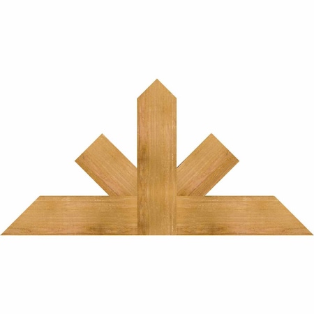 Ekena Millwork Saratoga Rough Sawn Timber Gable Bracket, Western Red Cedar, 48"W x 24"H x 2"D x 6"F, 12/12 Pitch GBW048X24X0206SAR00RWR